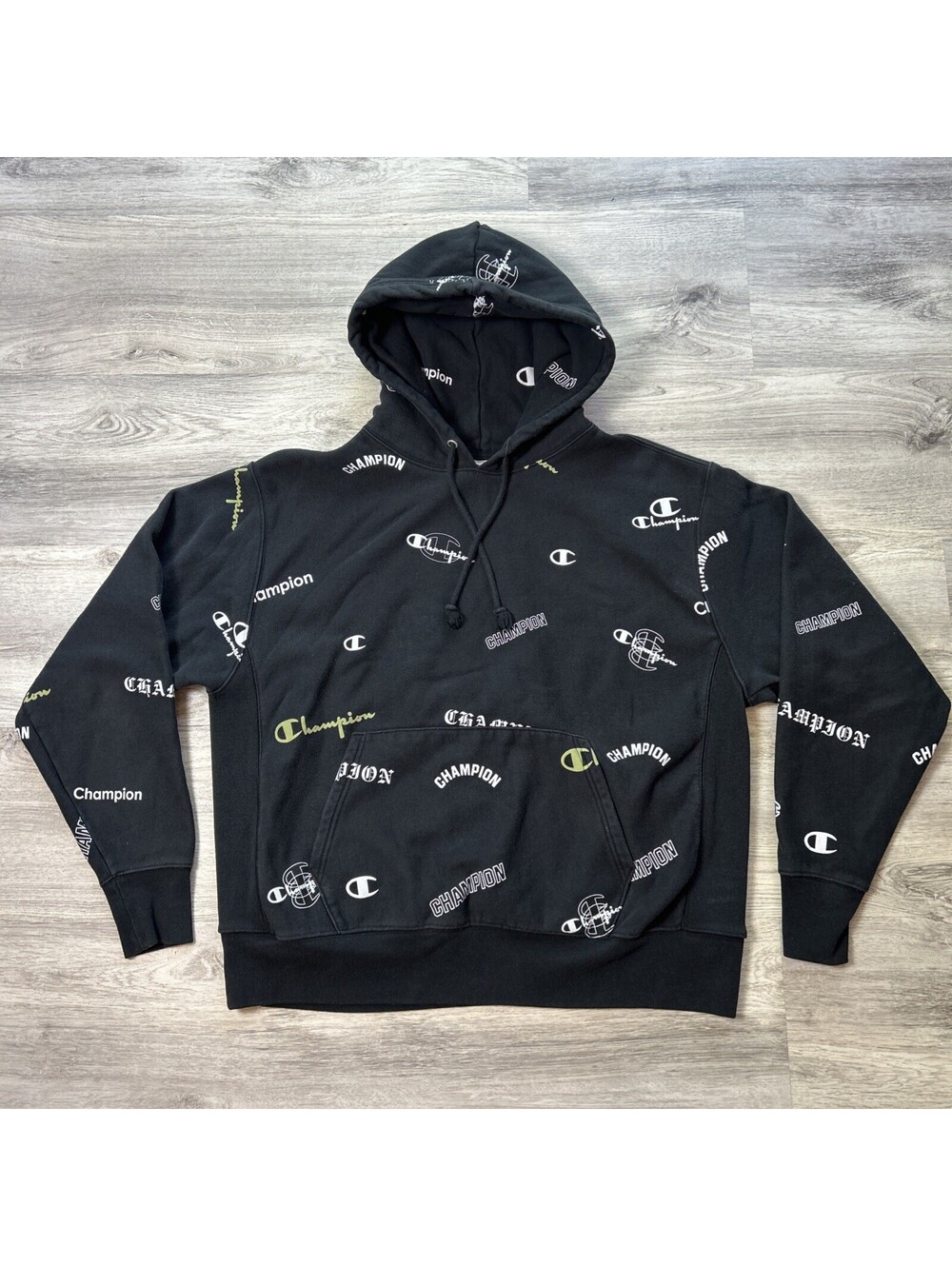 Champion Reverse Weave Men's XL Black Hoodie Sweatshirt with
